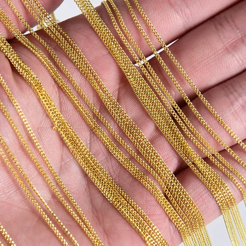 12Pcs/Lot 40cm Necklace Chains With Lobster Clasps For DIy Jewelry Findings Making Accessories Supplies