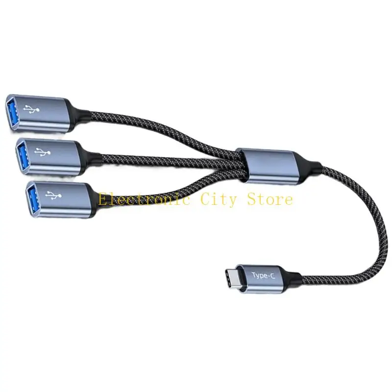 Type C To 2/3 Port Adapter Fast Speed Charging Data Transfer OTG Function HU8D
