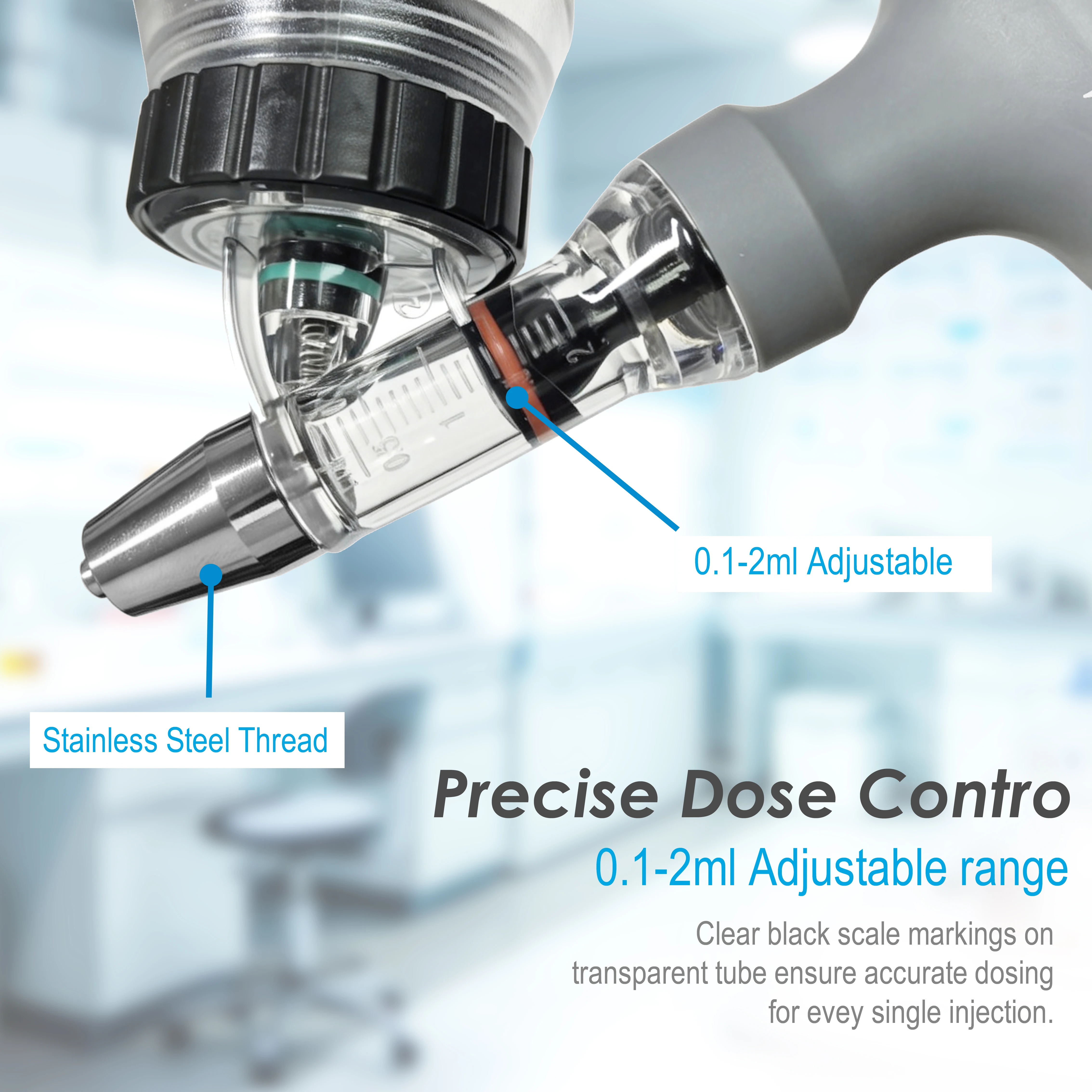 Veterinary Automatic Continuous Syringe, Fully Disassemblable, for Cattle, Sheep, Pigs, and Farms(No Needles)