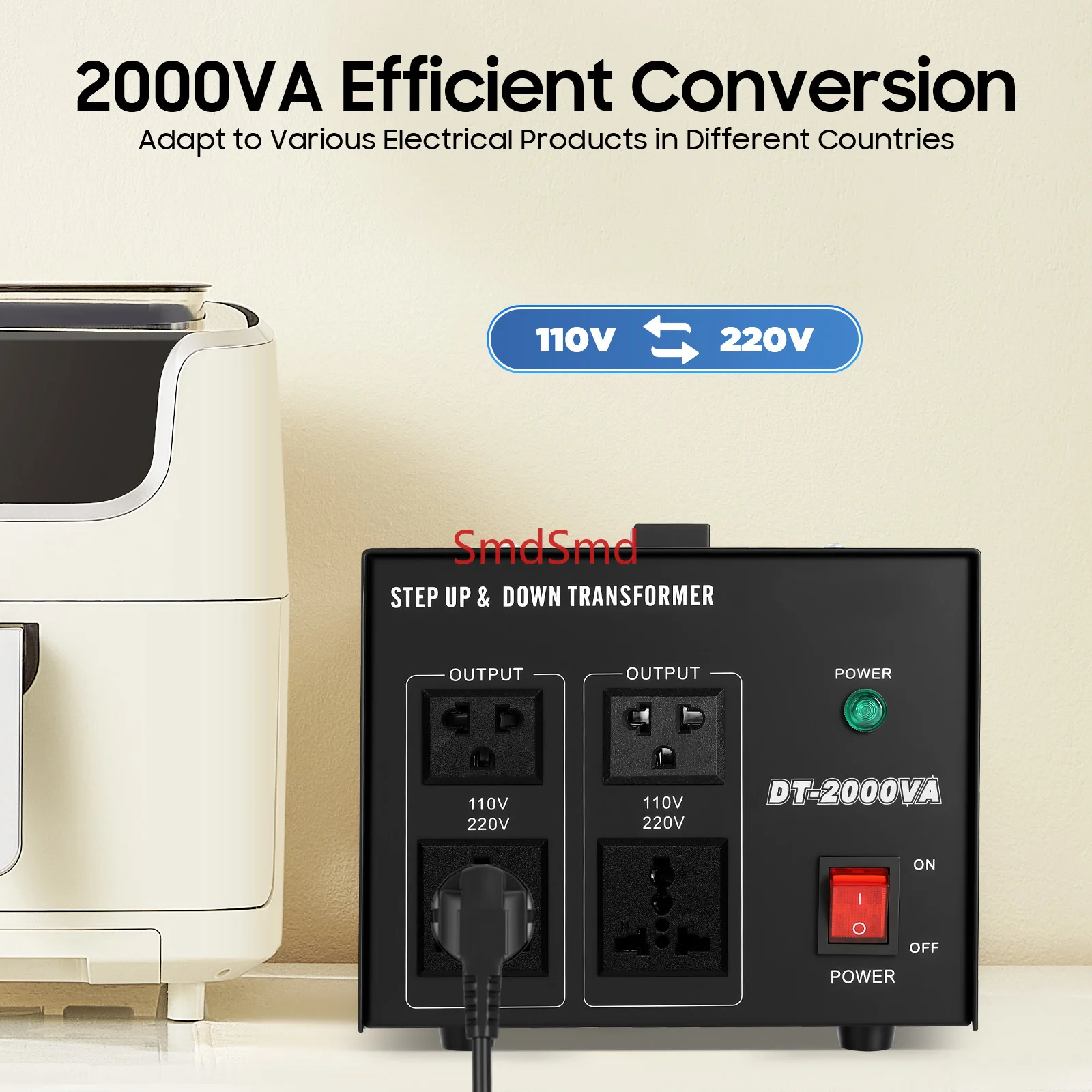 2000w Transformer 220v/110v Step up down Voltage Converter Voltage Mutual Conversion for Air Conditioners Refrigerators Washing