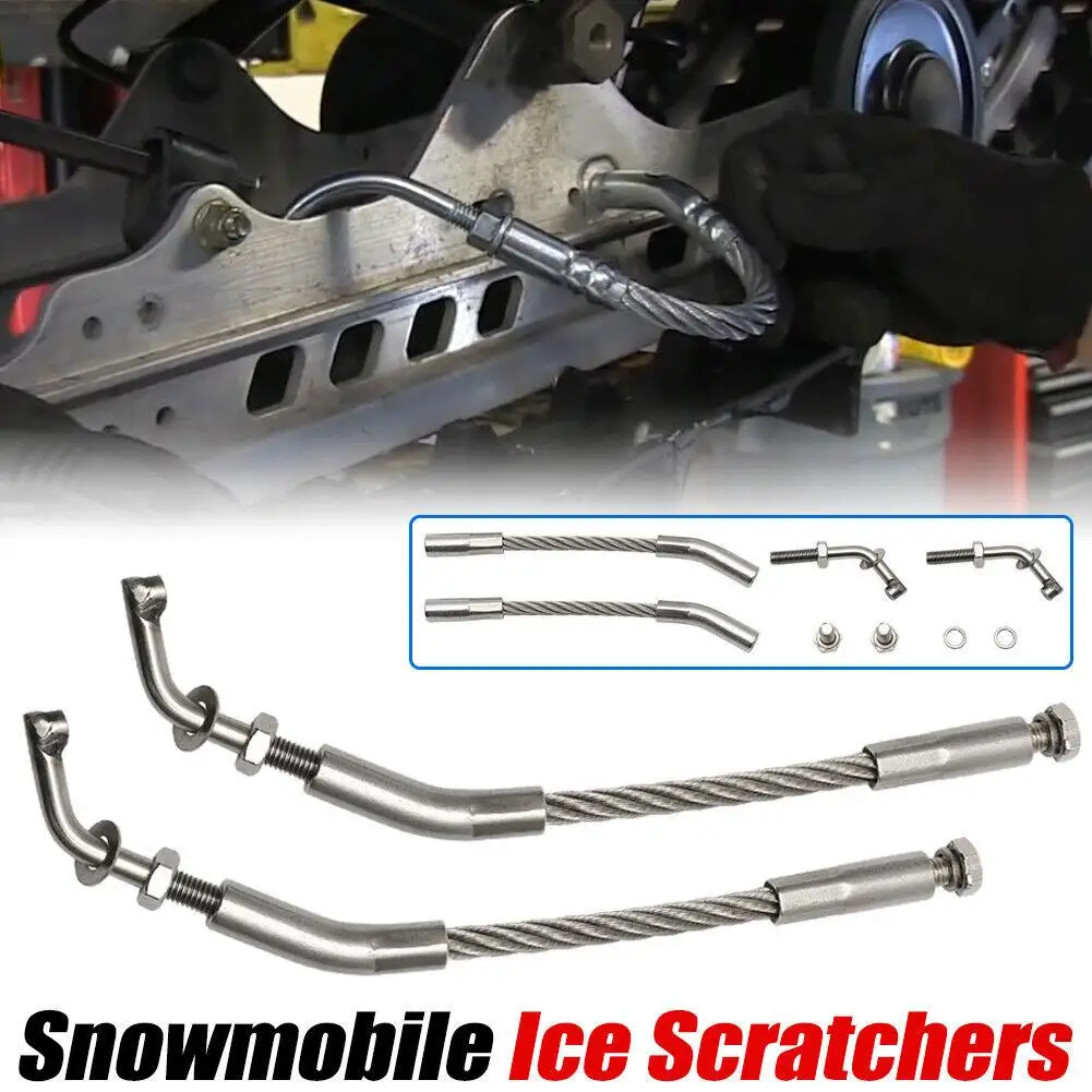 

7/16" Snowmobiles Ice Scratchers Carbide Tip Kit Snowmobile Left Steel Stainless Ice And Scratcher Right Reverse Scratcher K9q9