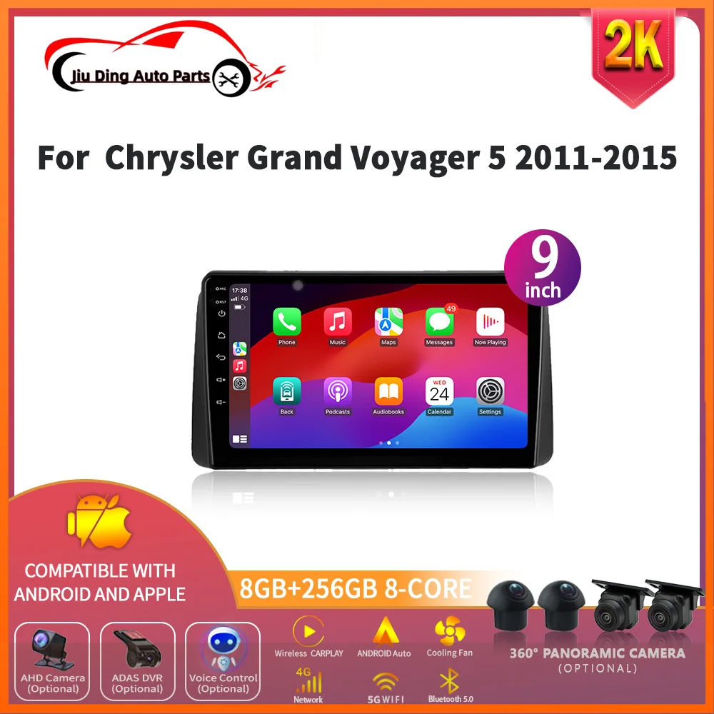 

Wireless Carplay WIFI 2DIN Car Radio Android 14 for Chrysler Grand Voyager 5 2011-2015 Multimedia Video Player Navigation GPS