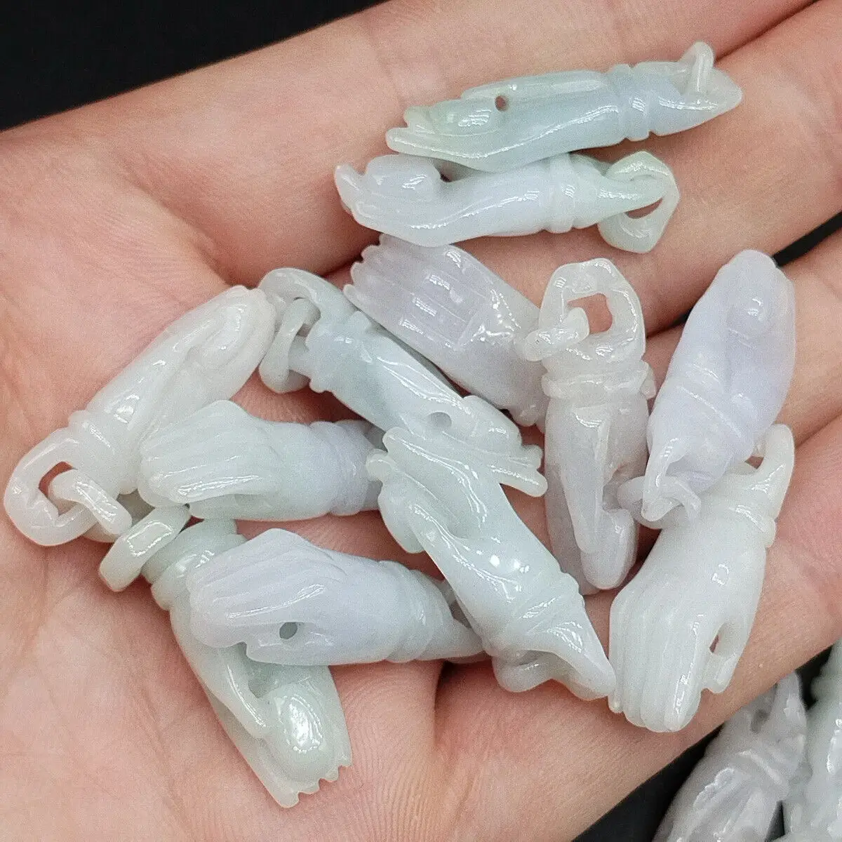 

Burma 100% Natural Type A Jade Jadeite Carved Hand Held Bead Pendants 1pc
