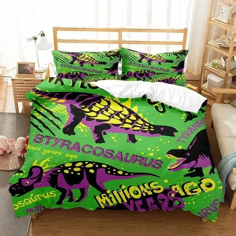 

Top Dinosaur Duvet Cover Set Bedding Set FullQueen Size 3D Cartoon Animal Duvet Cover for Boys Girl Kids Color Quilt Cover