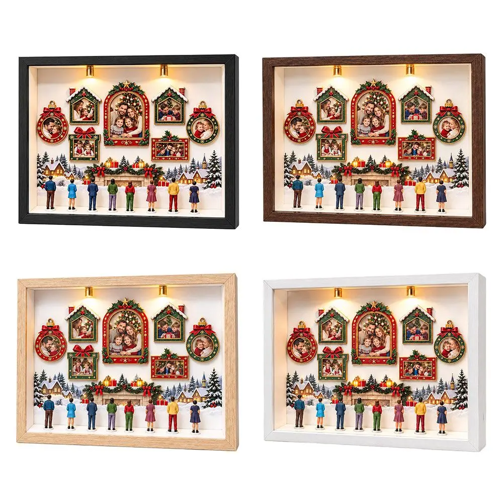 LED Light DIY Mini Museum Silhouette Box 8 Mini Figurines 7 Mini Acrylic Photo Frames Memory Display Kit