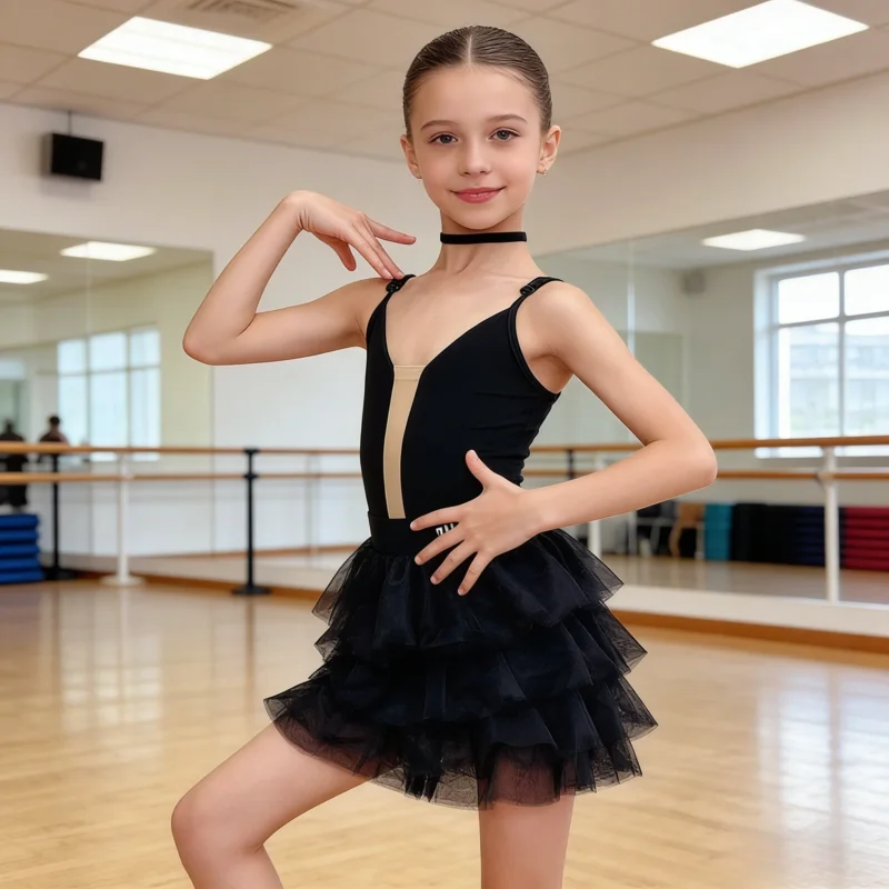 kids-latin-dance-dress-for-girls-sling-top-puffy-skirt-set-samba-chacha-training-performance-costumes-ballet-ballroom-dance-wear