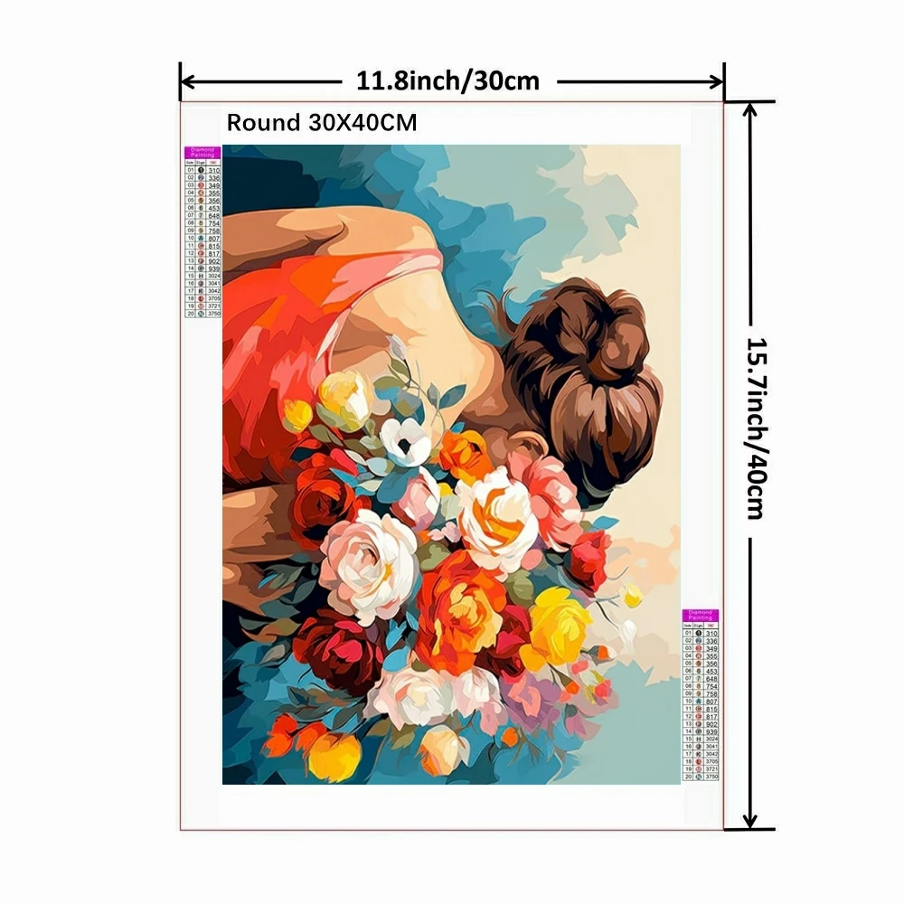 Woman Back View Portrait DIY Diamond Painting Kits Art Embroidery New Flower Scenery Mosaic Cross Stitch Home Decor Unique Gifts