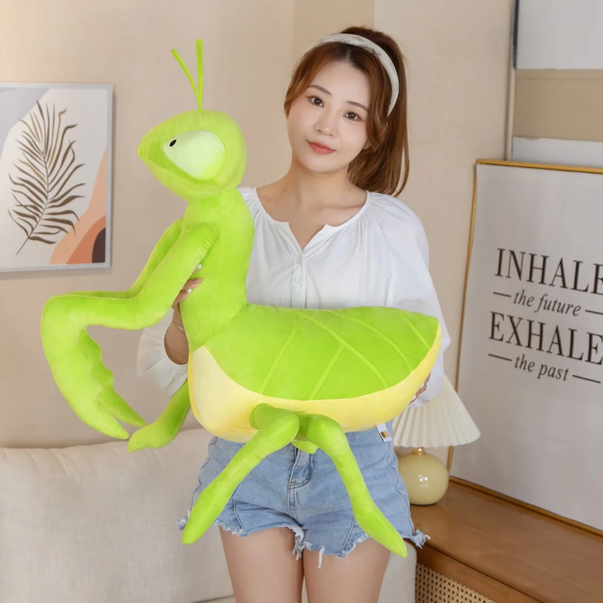 70CM Simulation Praying Mantis Plushie Toy Kawaii Insect Mantis Dolls Stuffed Soft Real Life Animal Pillow Creative Gift