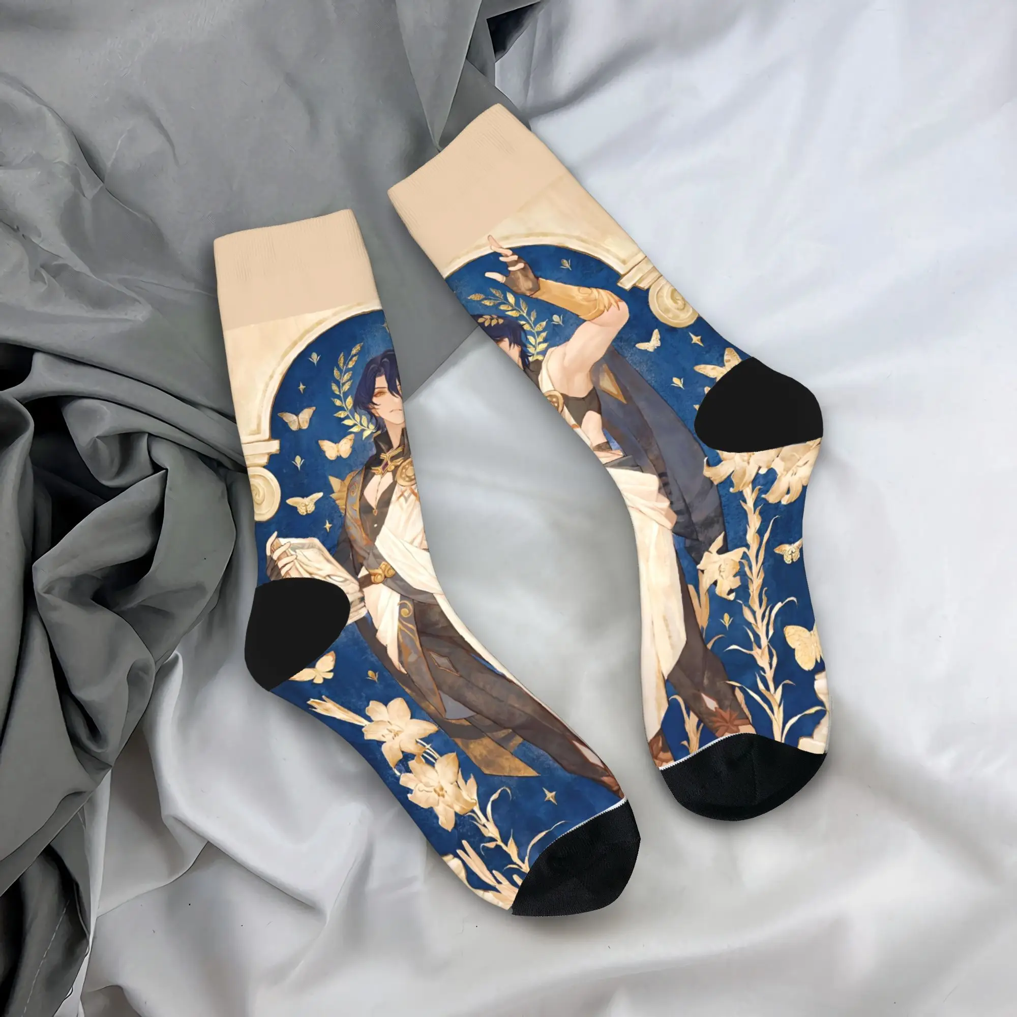 ゲームスターズレールストッキング Honkai デザイン面白い靴下冬ノンスリップ靴下男性アウトドアスポーツ品質靴下