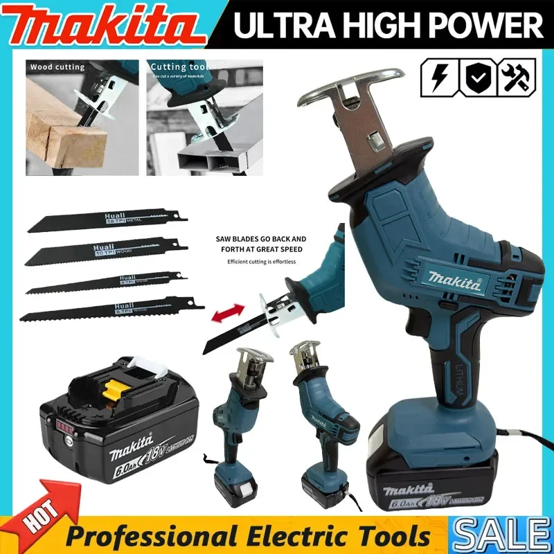 

Makita Cordless Electric Reciprocating Saw Wood Metal Cutting Saw Lithium Battery Saber Saw Portable Saw Power Tool