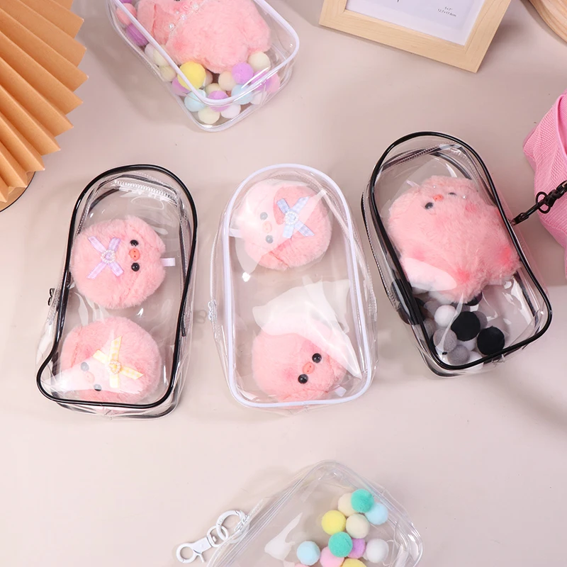 1PC Transparent Plush Dolls Storage Pouch Keychain Bag Storage Pouch Mystery Box Organizer Box Doll Bag Thicken Keychain Wallet