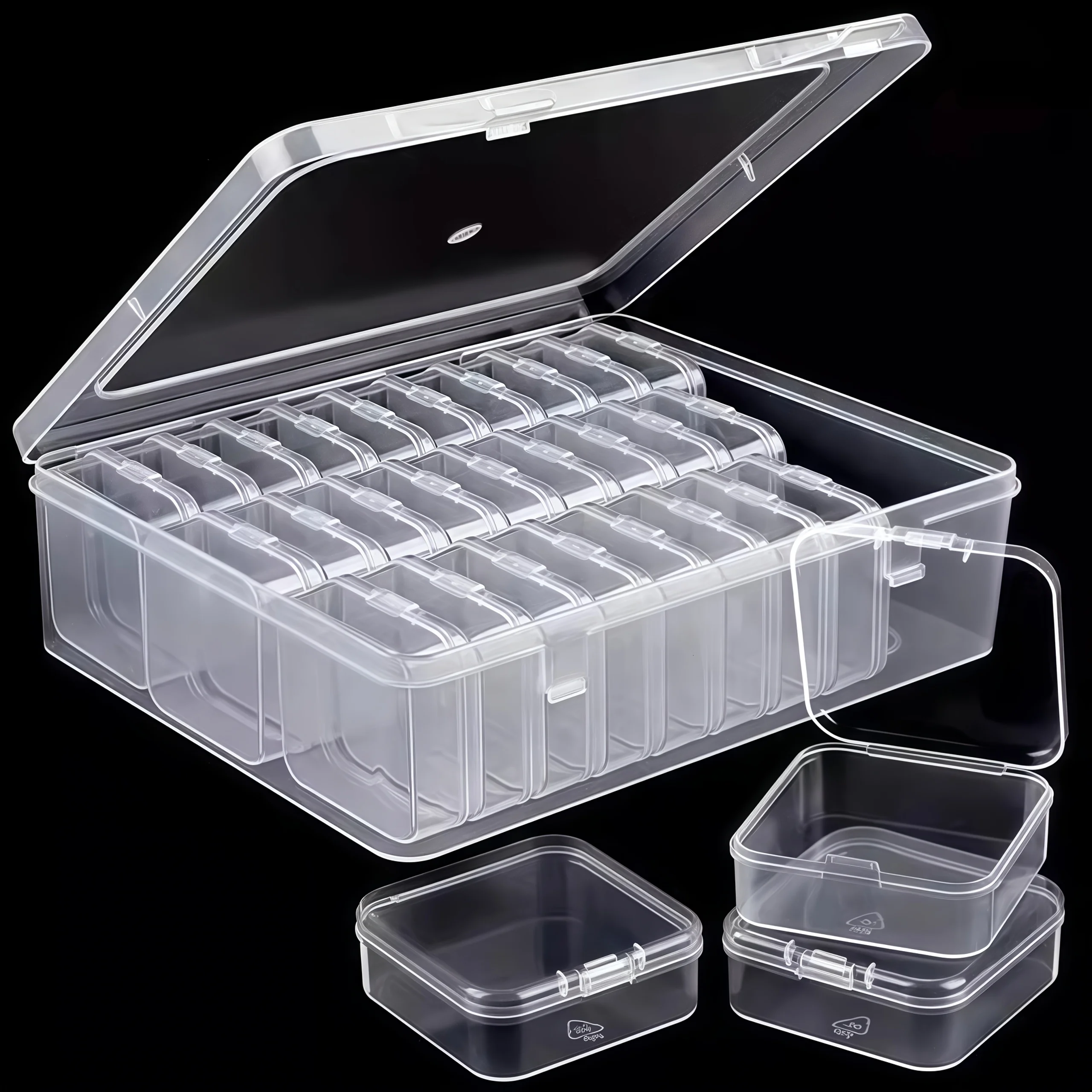 30 Grid Plastic Transparent Storage Box Set, Multi-Functional Crafts, Beads, Jewelry And Hardware Small Objects Container