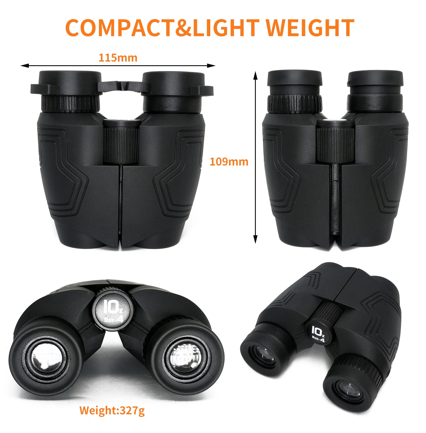 Compact Binoculars 10x25 Long Distance Portable Porro Folding Binocular Telescope for kids Adults Tourism and Camping