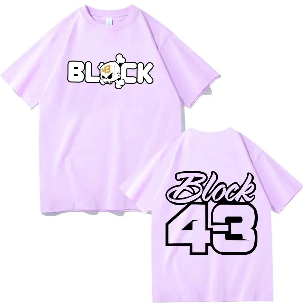 Ken Block 43 Letter Double Sided Print T Shirt Men Women Fashion Oversized Clothing T-shirt Summer High Quality Cotton T-shirts