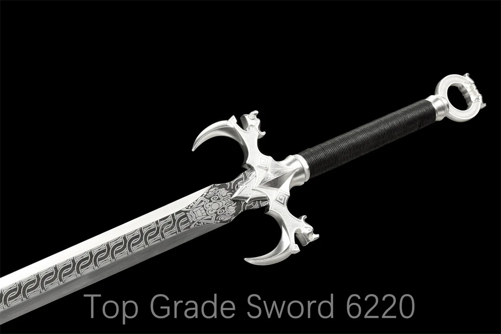 Excellent  Knight Sword Battle Ready Sword Forging Handmade Martial Art Sword Spring Steel Blade Full Tang Leather Sheath view 5