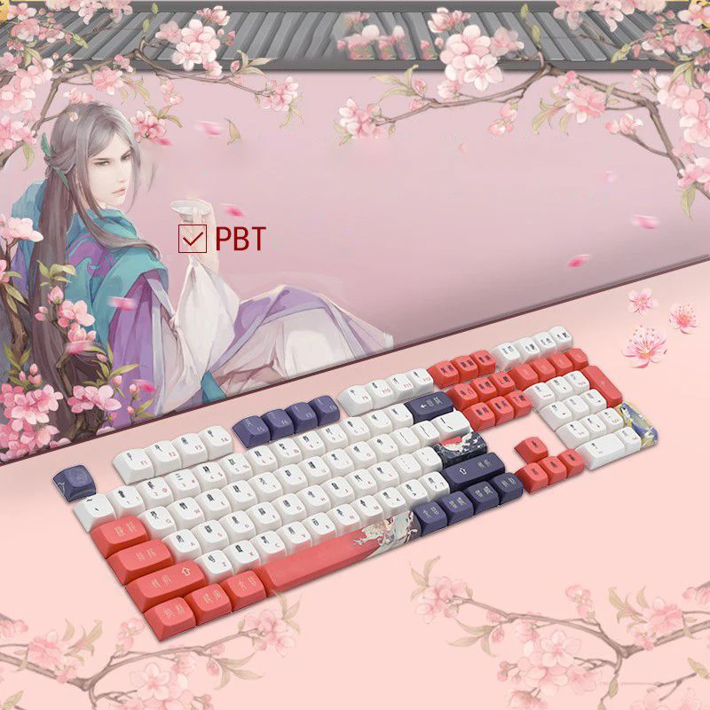 

Taoism Key Caps For Mechanical Keyboard Crane Dye Sublimation PBT Keycaps For Cherry MX Outemu Gateron Switches Gamer Mechanical
