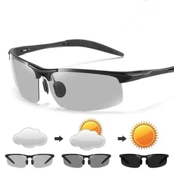 새로운 남성 편광 선글라스 남성 광 변색 사각형 태양 안경 야외 낚시 야간 운전 안경 UV400 Oculos De Sol