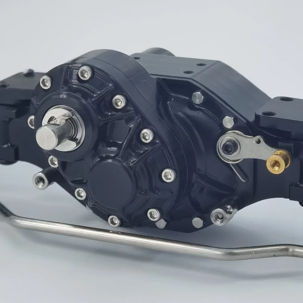 Metal Hub Reduction Front Steering Through Axle Assembly for 1/14 Tamiya RC Tractor Dump Truck Tipper DIY Upgrades