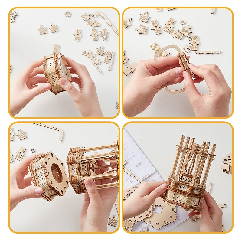 Rompecabezas 3D de lámpara mágica para adultos, Kit de construcción de modelo de linterna de madera, juego de ensamblaje DIY, artesanía, Hobby,