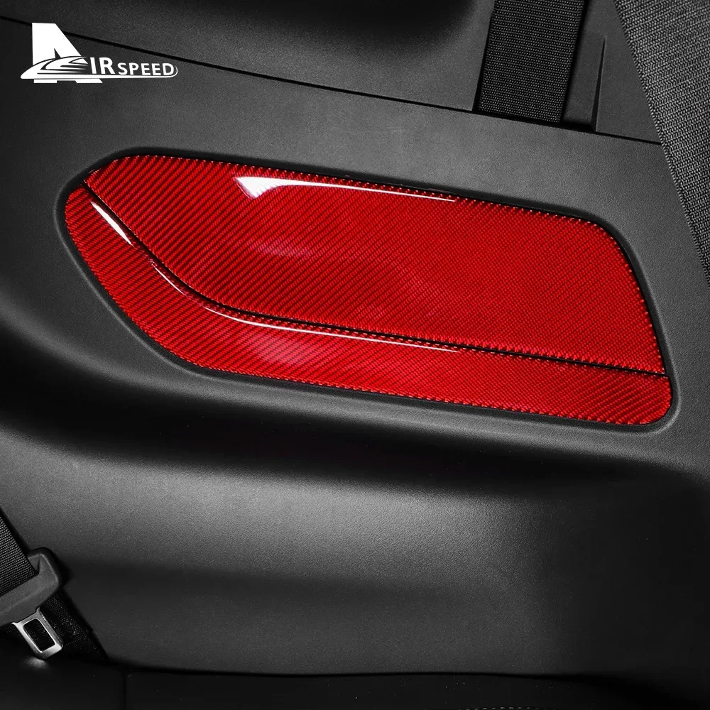 

Real Soft Carbon Fiber Sticker For Ford Mustang GT 2024 2025 LHD RHD Car Rear Seat Door Panel Interior Trim Accessories ﻿