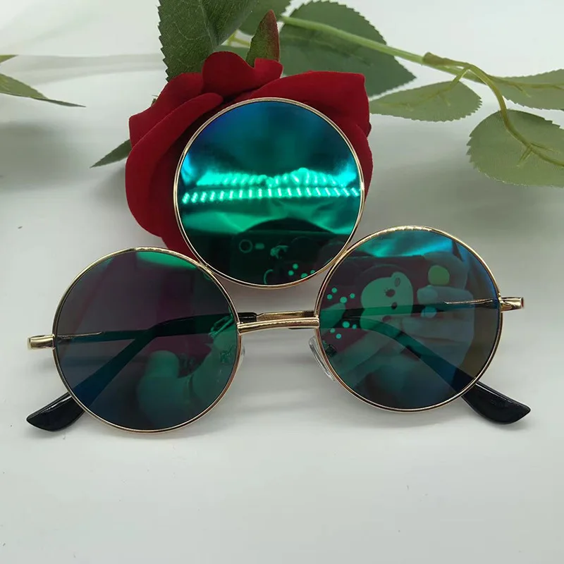 New 2022 Sunglasses Third Lenses 3 Eyes Round Women Metal Vintage Sun Glasses For Men Fashion Eyewear Shades UV400