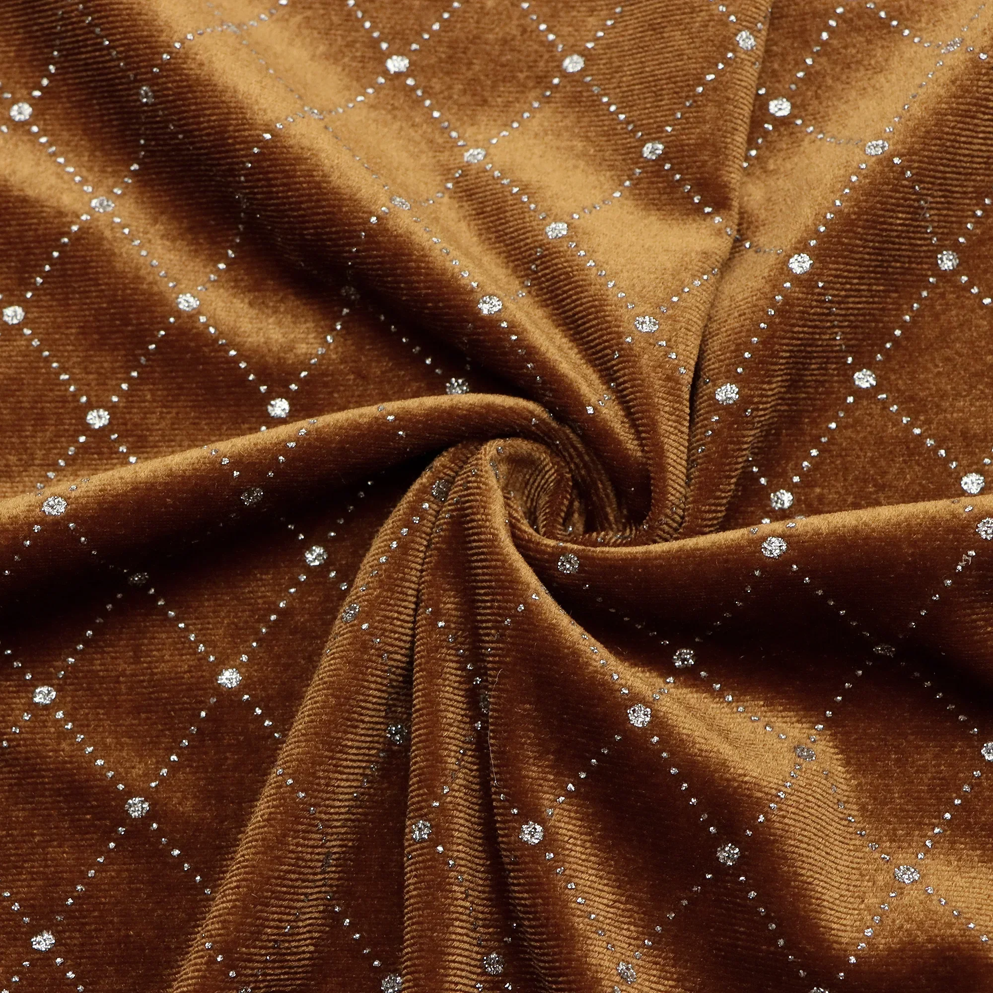 Elastic Velvet Striped Gold Velvet Hot Silver Fabric Sewn Cheongsam Dress Fabric DIY Handmade Pillow Cover Home Fabric