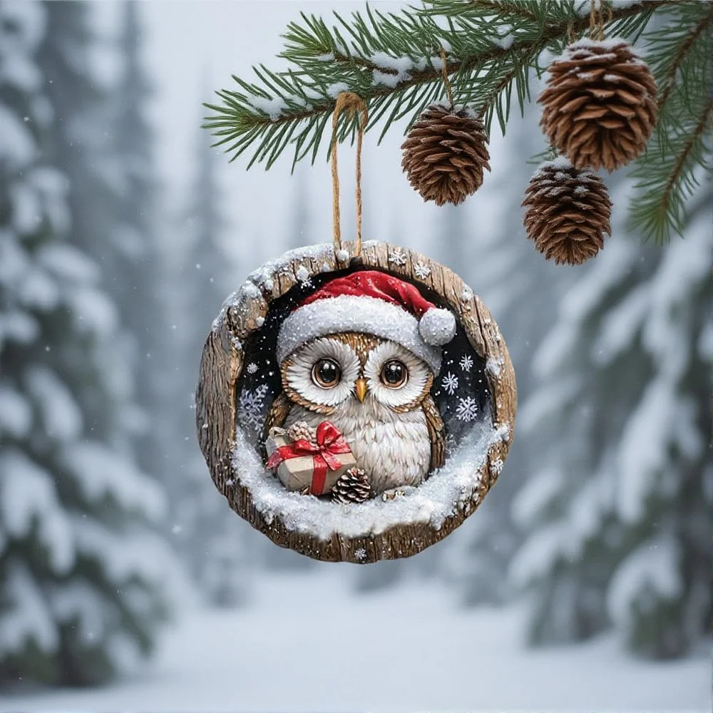 Cross Border Christmas Tree Acrylic Material Flat Car Hanging Decoration Backpack Accessories Home Decoration