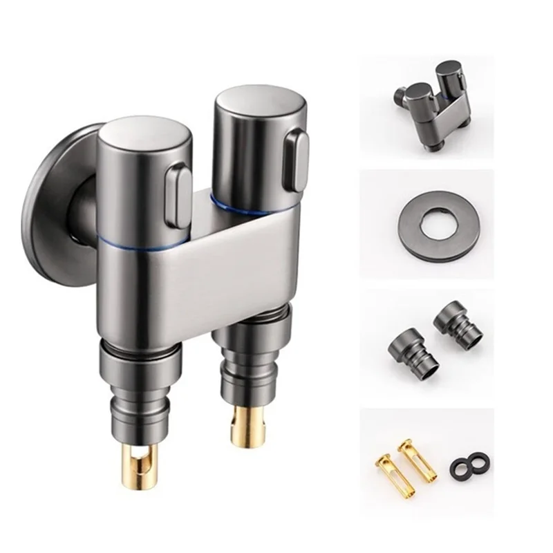 

AS94-G1/2 Многофункциональный трехходовой угловой клапан для наполнения, настенное крепление, распылитель для очистки воды 1 в 2, аксессуары для ванной комнаты