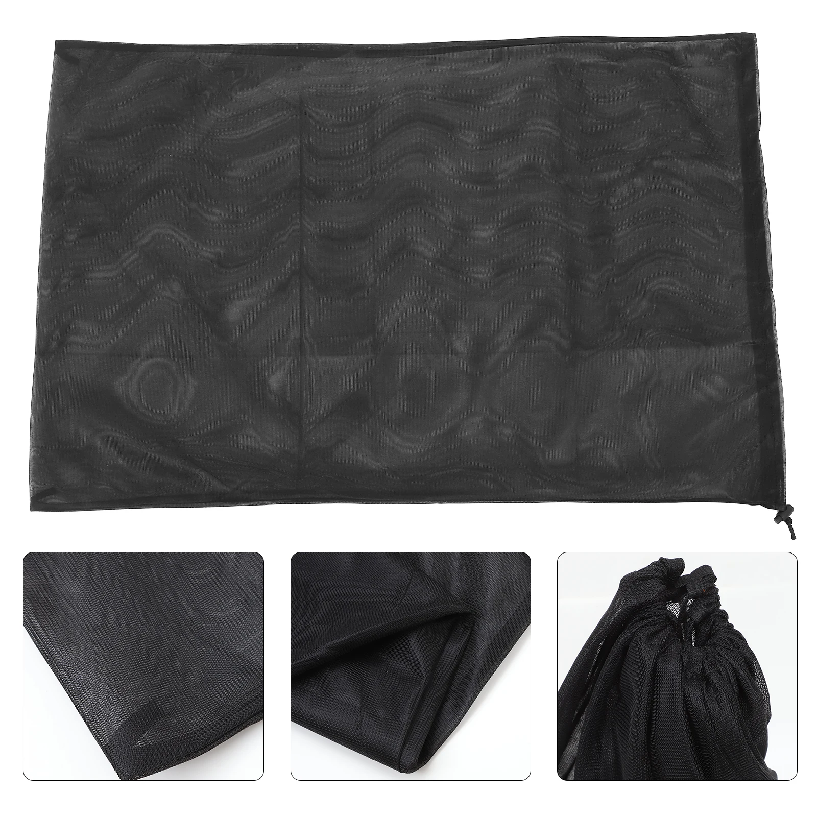 

Laundry Bag Black Mesh Drawstring Travel Clothes Bag Large Size Heavy Duty Polyester Travel Storage Dirty Clothes Bags