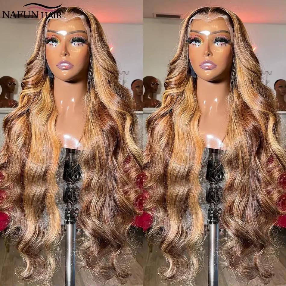 

Парик с кружевной передней частью 13x6 из натуральных волос, медово-русый, с эффектом Body Wave, парик с кружевной передней частью 13x4 для женщин, осветленный, предварительно выщипанный