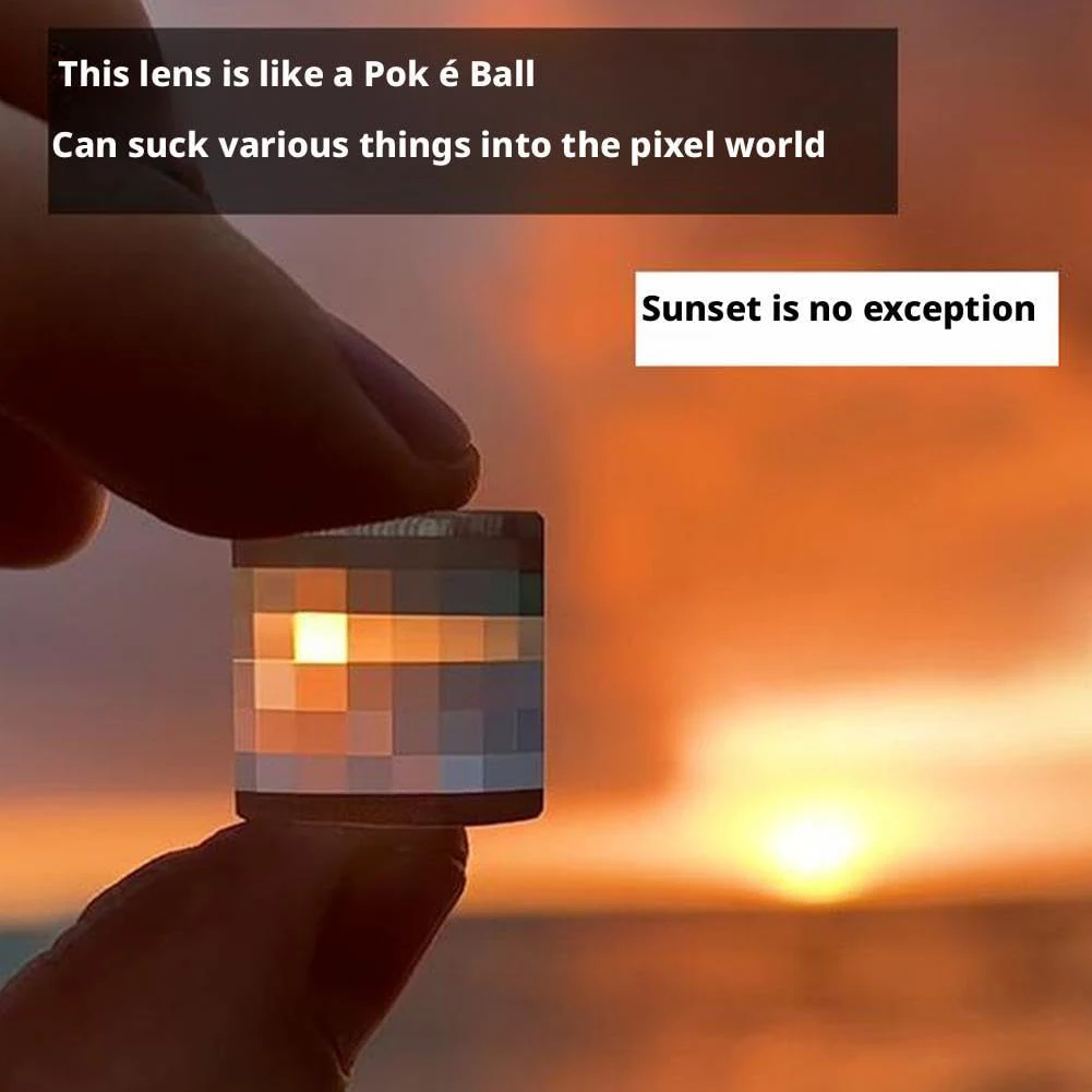 Pixel-Filter Keychain Funny Pixelated Lens For Pixel-View Effect For Keys