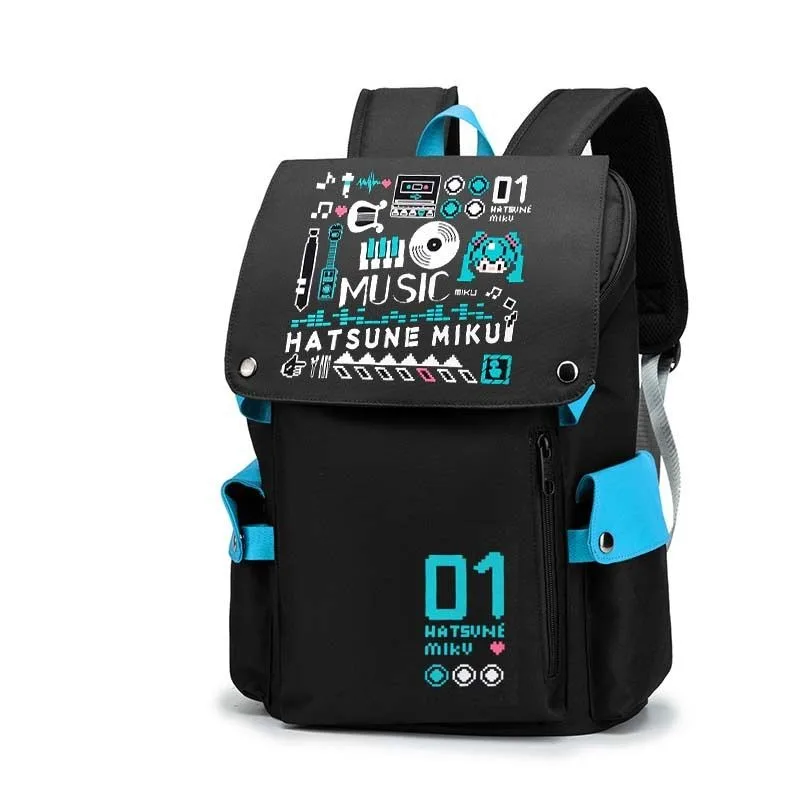Cute Hatsune Miku Backpack Kawaii Anime Peripheral Cartoon Schoolbag Large Capacity Multi-layer Laptop Storage Bag Badge Itabag