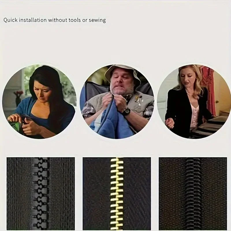 15pcs 3-Size Zipper Repair Kit, Tool-Free Replacement Pulls for Bags, Coats, Clothes, Shoes & Boots.