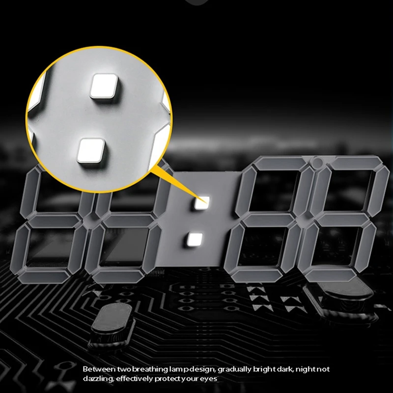 Nuevo Reloj despertador Digital LED 3D, reloj de pared tridimensional, termómetro, reloj electrónico para oficina, dormitorio, sala de estar