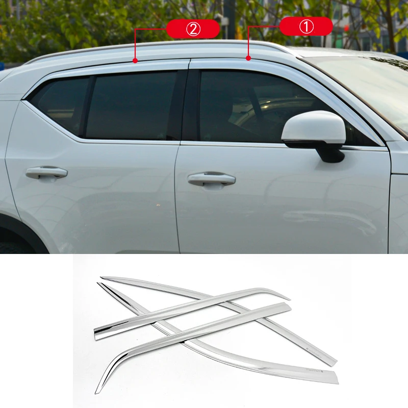 

Car accessories FIT For VOLVO XC40 2018-2025 chrome waterproof Door Window Visor Vent Shades Sun Rain Guard