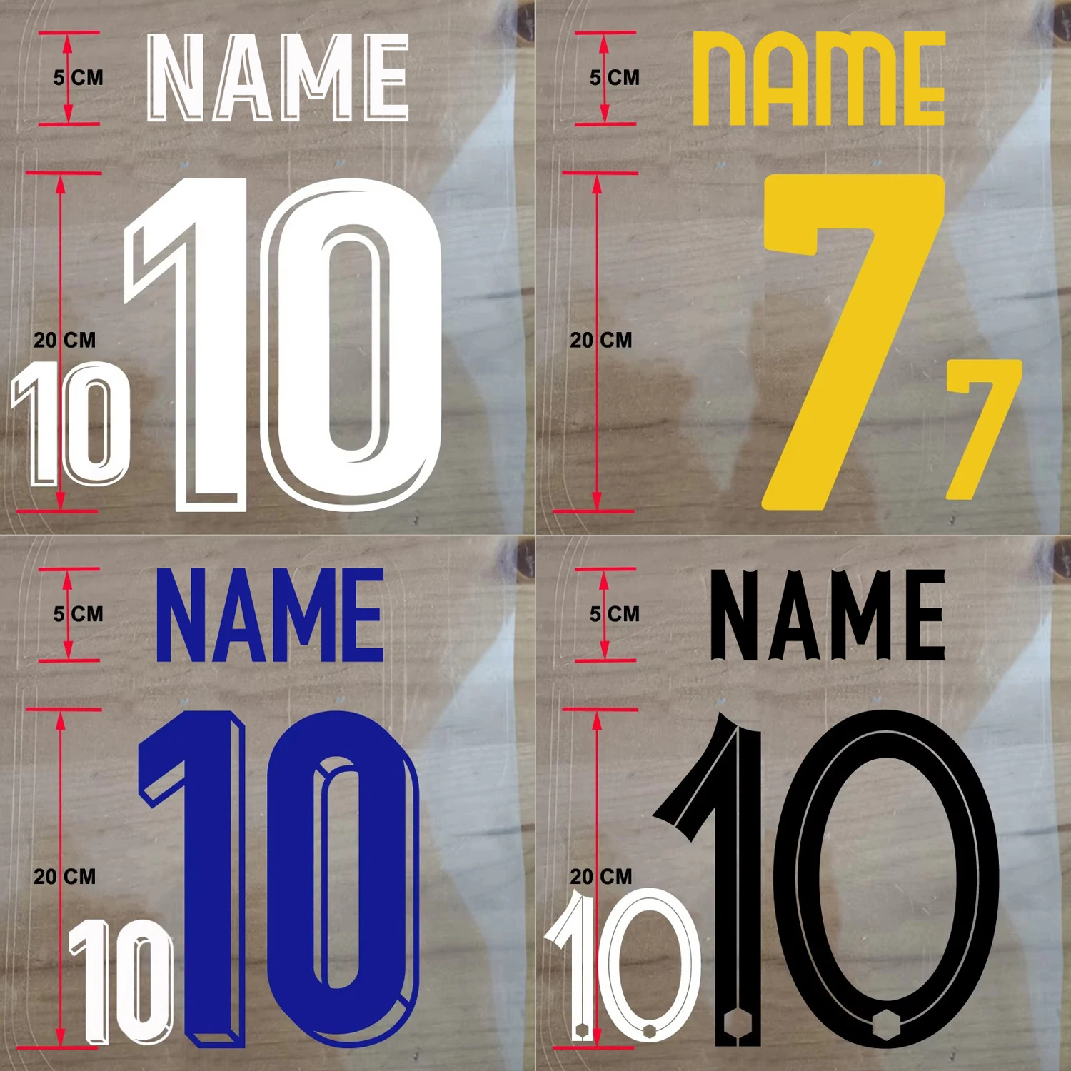 Children Football Namesets Custom Name Number Hot Transfer Sticker 10#  7#  10# 7# For Soccer Athlete Kits Jerseys Iron on Patch