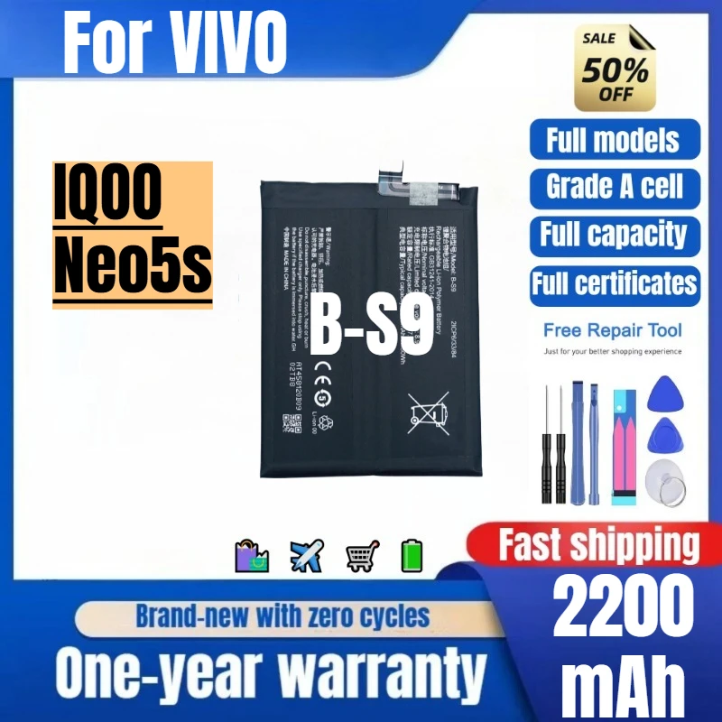 B-S9 for VIVO IQOO Neo5s Phone Battery 0 Cycle High Quality High Capacity Battery Replacement Bateria Grade A Cell with Tools