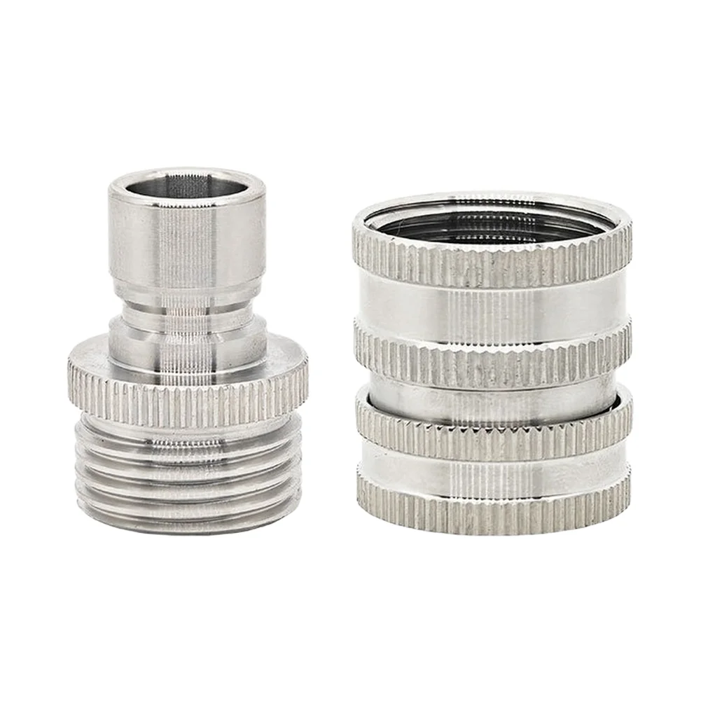 ステンレス鋼ガーデンホースクイックコネクターフィッティング3-4インチ高圧洗浄機アダプター点滴灌漑庭の水やり用