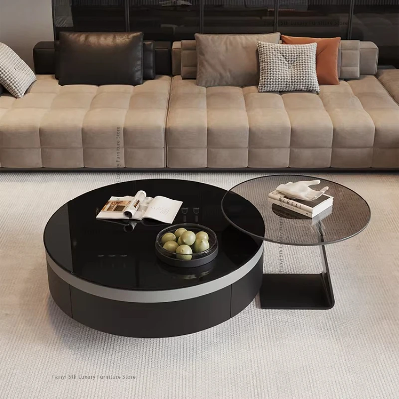 

Italian Luxury Glass Coffee Table Modern Minimalist High-end Living Room Coffee Table Set Home Furniture mesas de centro FYCT