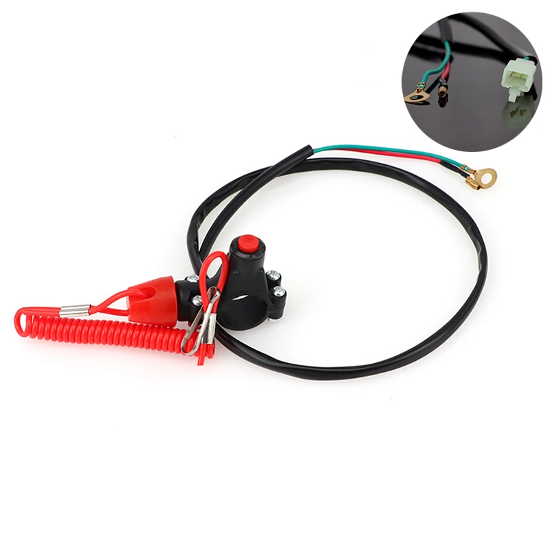 AliExpress NONE Emergency Engine Kill Switch with Safety Tether Lanyard - For 50cc-125cc Mini Dirt Bike, ATV, Quad & Go Kart (Ignition Stop Key)