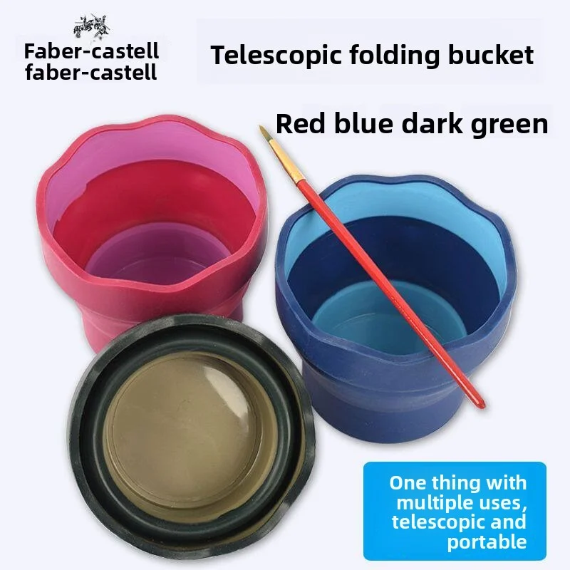 Faber Castell Wash Brush Bucket Scalable Telescopic Art Wash Pen Cup Folding Bucket Water Cup Sketch Painting Art Supplies