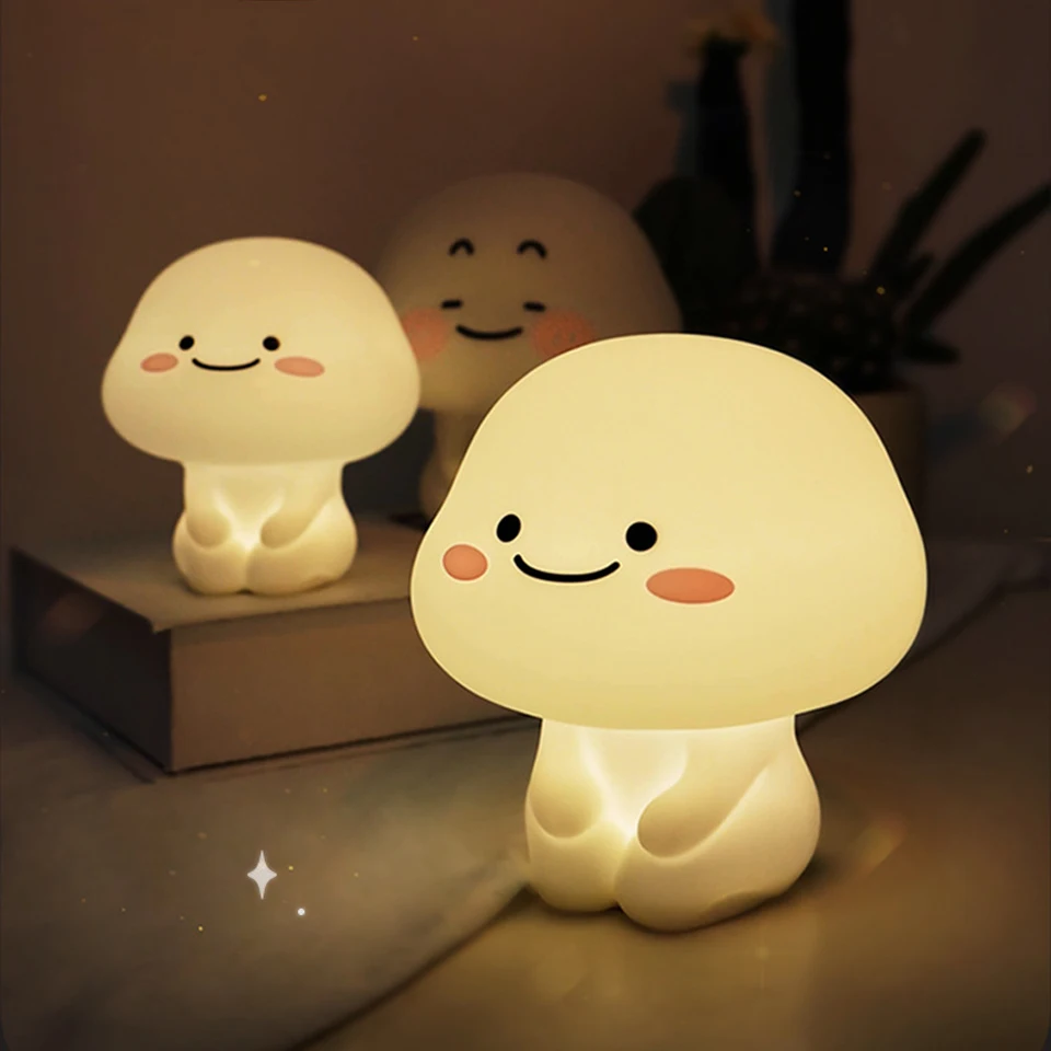 Cute Baby Night Light Dimmable Usb Charging Bedroom Bedside Nightlight Skin-friendly Eye Care Kid Lamp Gift Childen Kawaii Home