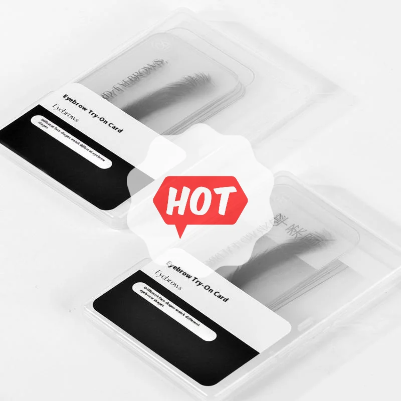 6 pares de tarjetas de prueba con forma de ceja, 6 estilos populares para una selección rápida de clientes, tarjeta con plantilla en forma de ceja, simula el efecto de cejas
