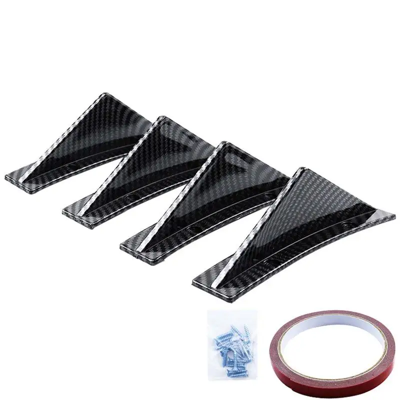 Bumper Diffuser Universal Rear Bumper Lip Spoiler Universal Rear Bumper Diffuser Carbon Fiber Three-Dimensional Design 4 Pieces