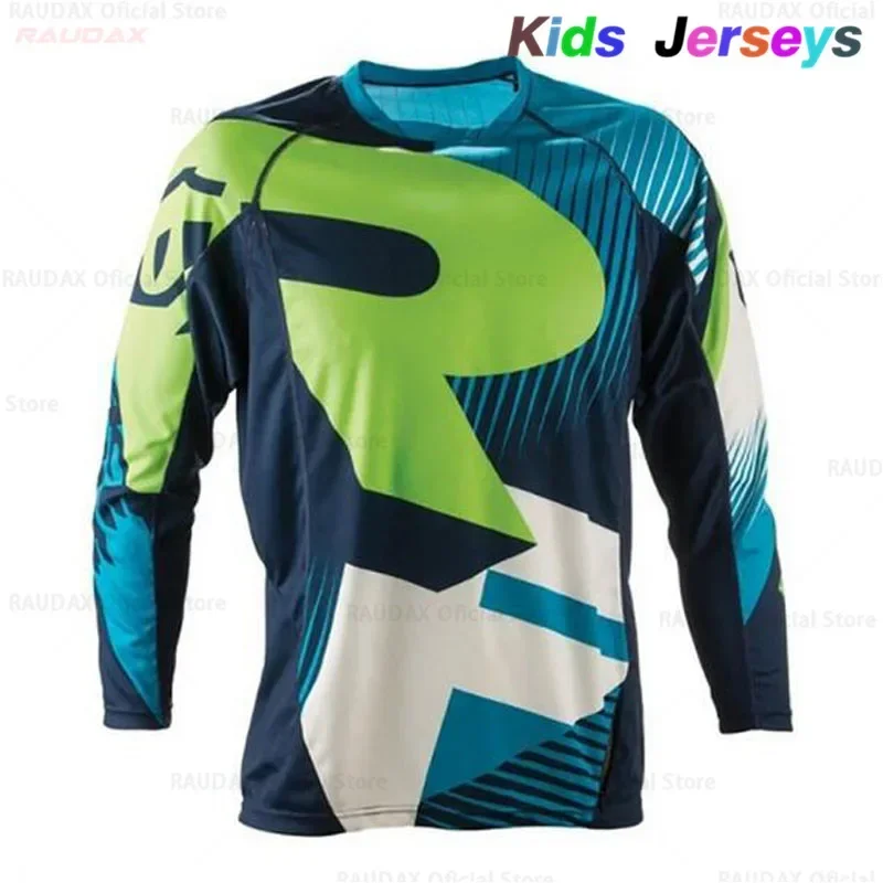 2025 New Kids Quick Dry Motocross Jersey Downhil Mountain Bike DH Shirt MX Motorcycle Clothing Ropa For Boys MTB T-Shirts