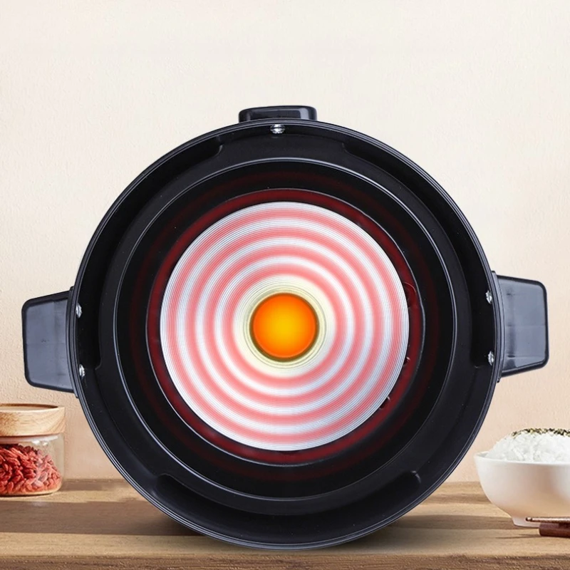 220V White Pot Style Mini Rice Cooker Food Steamer Multi Cooker Nonstick Steam Tray Tempered Glass Lid Easy Cleanup