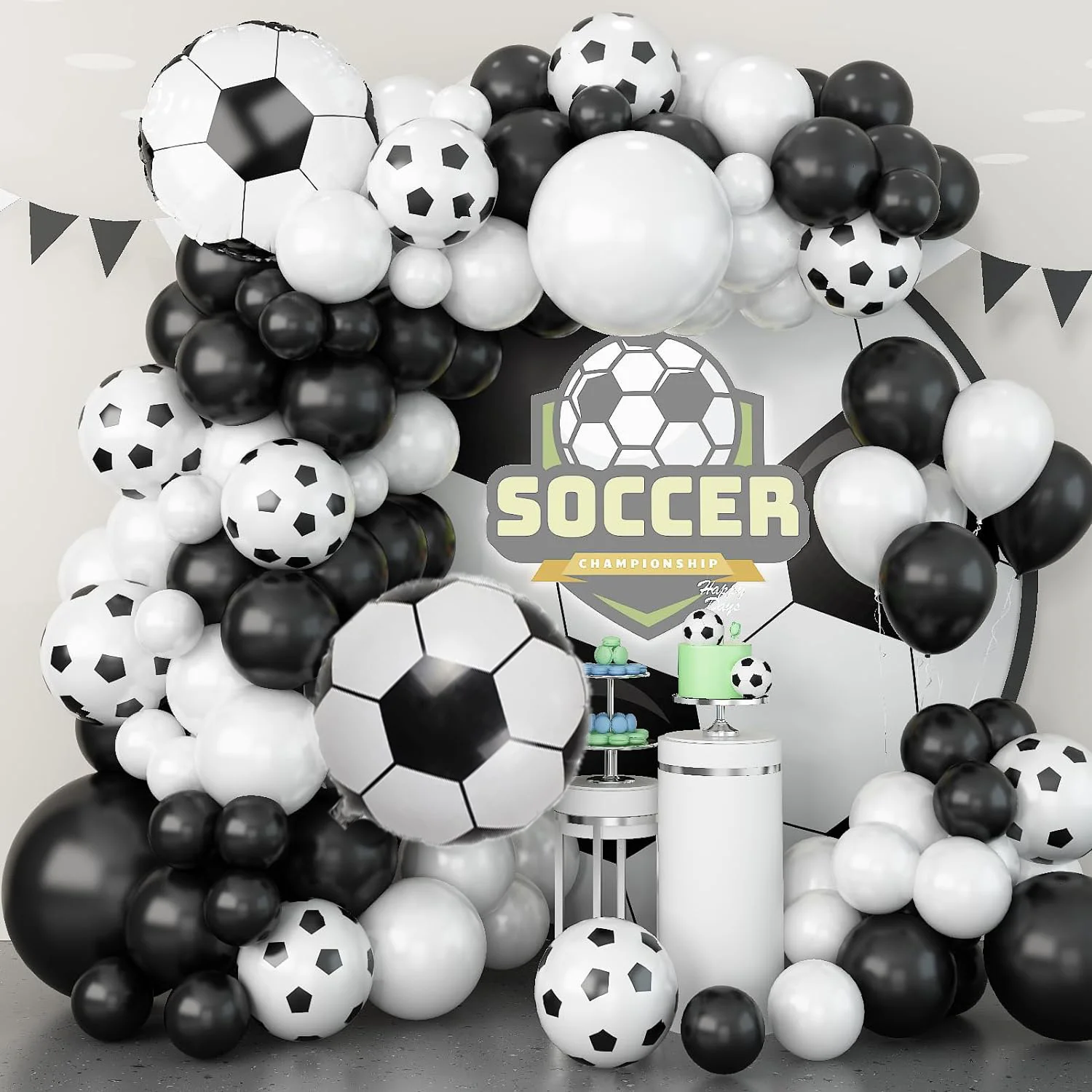 100 pçs balão temático de futebol festa guirlanda arco kit festa de aniversário celebração festa de aniversário de futebol