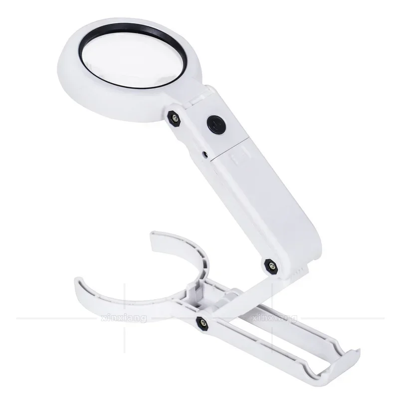 user-friendly 7x USB Portable Handheld Magnifying Glass with LED Lights: Foldable for Newspaper Reading & Repair