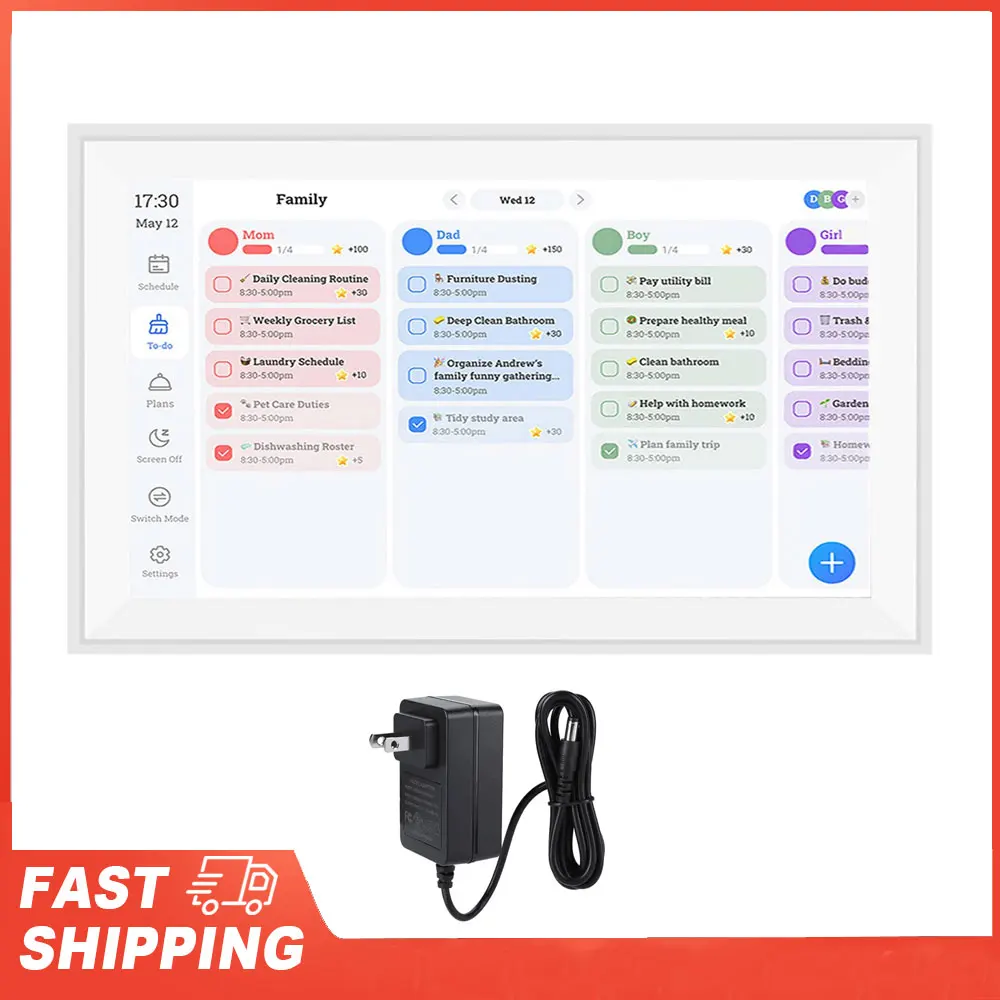 

15,6-дюймовый цифровой календарь, диаграмма работы работы, 1080P, FHD, интерактивный сенсорный экран, настенное крепление, электронный умный семейный планировщик