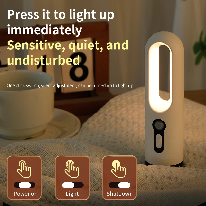 1 sports style LED sensor 2-in-1 portable flashlight night light, suitable for bedroom, bathroom lighting, camping and explorati